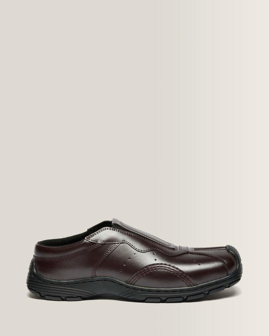 Aurix Satin Finish Leather Mules - OXBLOOD — Satin Finish Leather