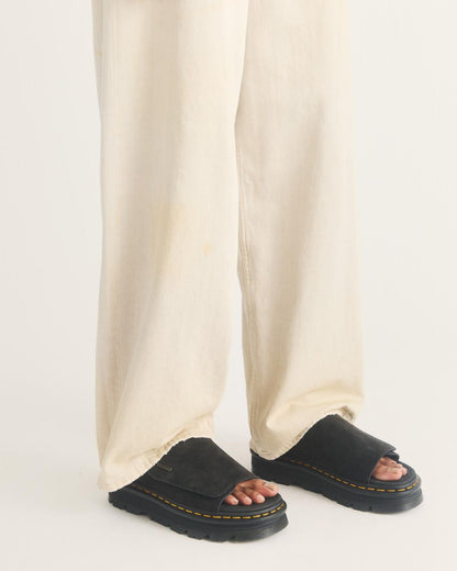 Zebzag Suede Platform Slides - Black — E.H.Suede - image 2