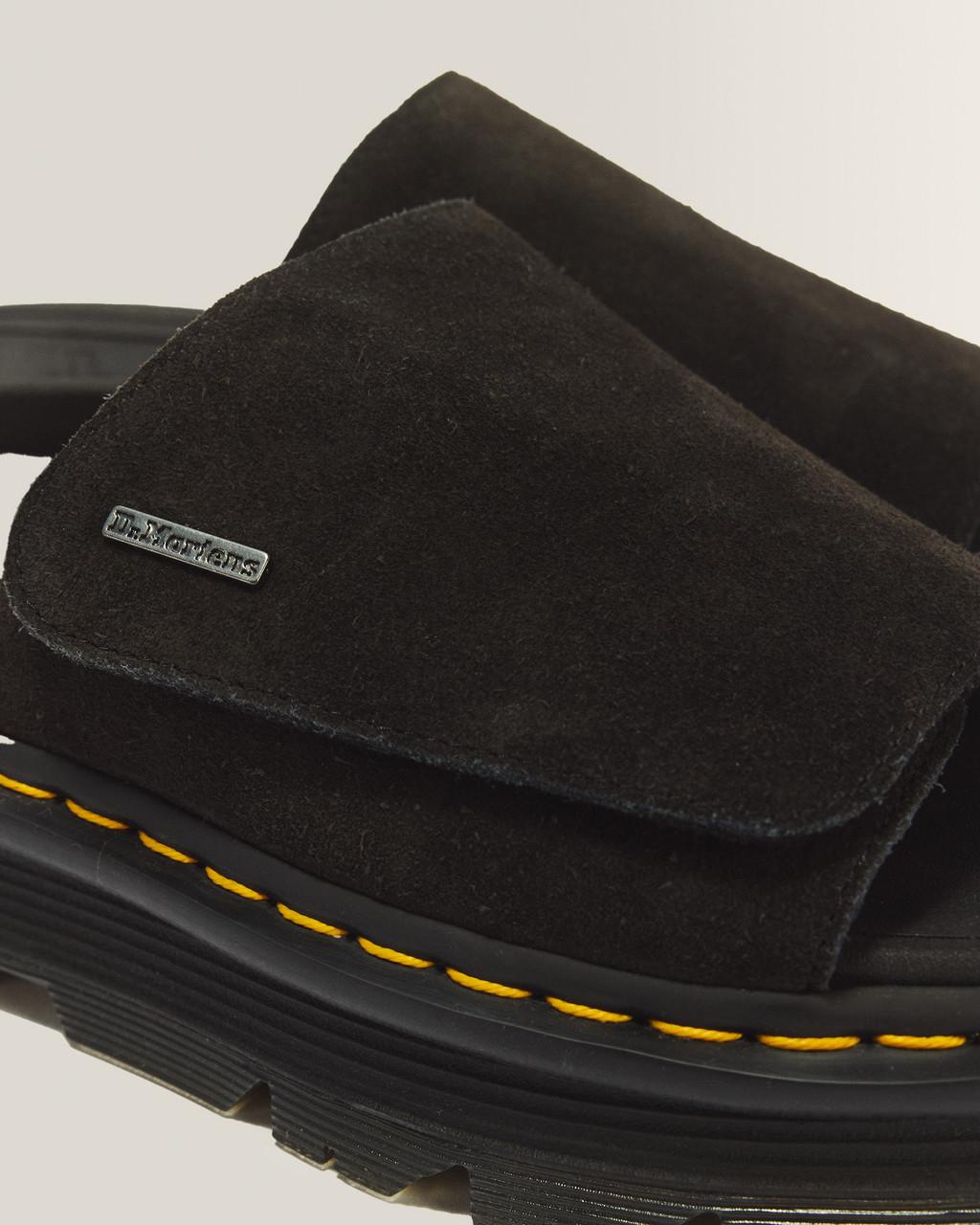Zebzag Suede Platform Slides - Black — E.H.Suede - image 3