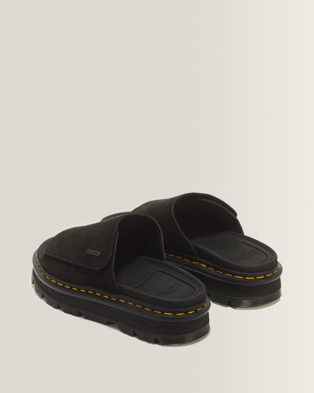 Zebzag Suede Platform Slides - Black — E.H.Suede - image 6