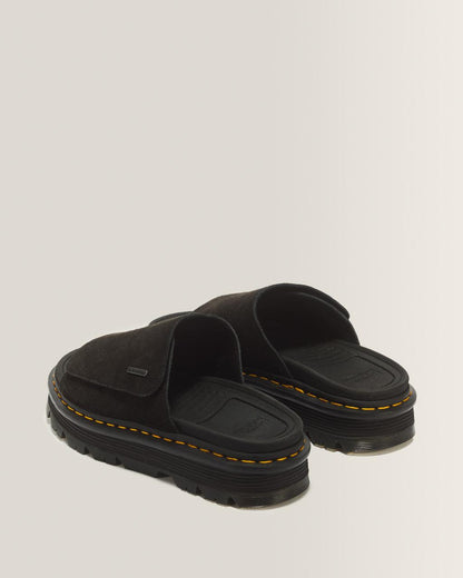 Zebzag Suede Platform Slides - Black — E.H.Suede - image 6