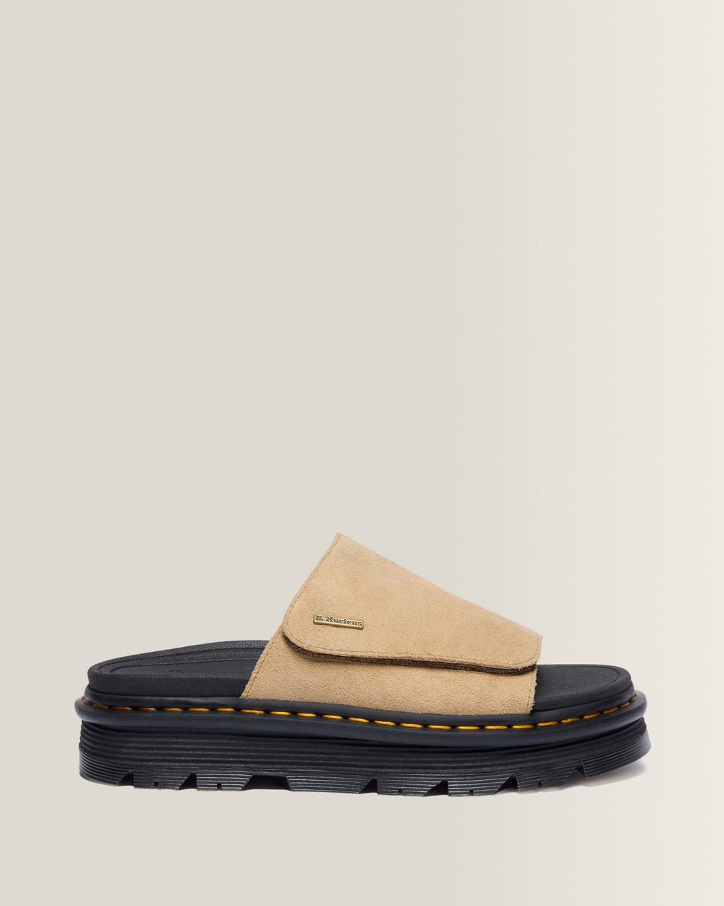 Zebzag Suede Platform Slides - Savannah Tan — E.H.Suede