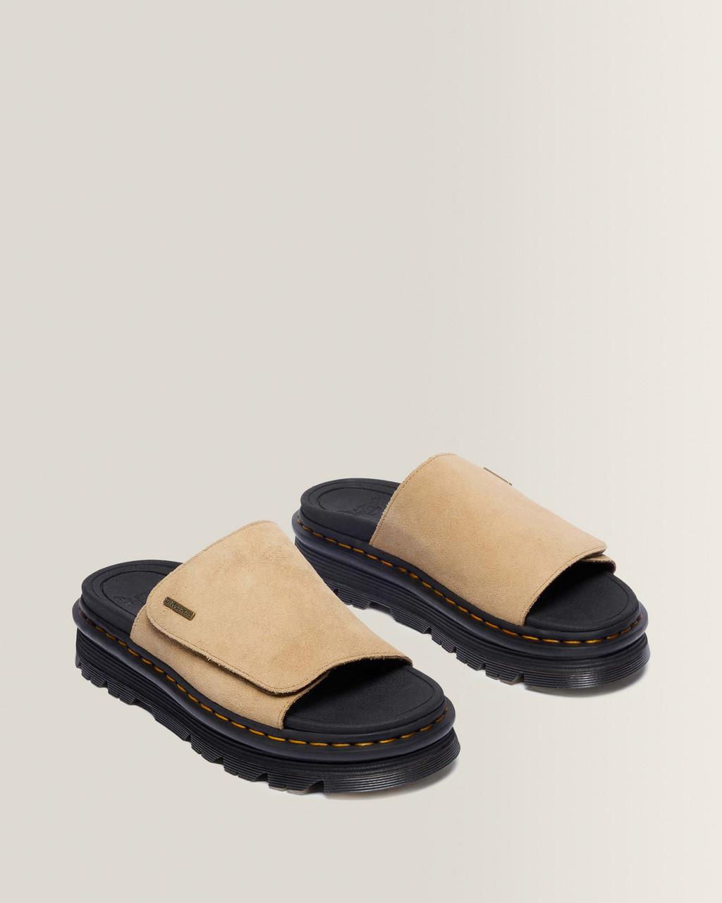 Zebzag Suede Platform Slides - Savannah Tan — E.H.Suede - image 5