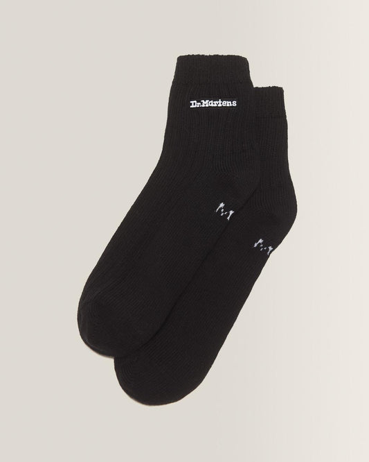Short Athletic Logo Organic Cotton Blend Socks - Black — Organic Cotton Blend