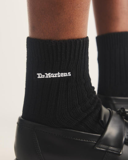 Short Athletic Logo Organic Cotton Blend Socks - Black — Organic Cotton Blend - image 2