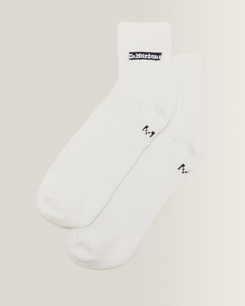 Short Athletic Logo Organic Cotton Blend Socks - White — Organic Cotton Blend
