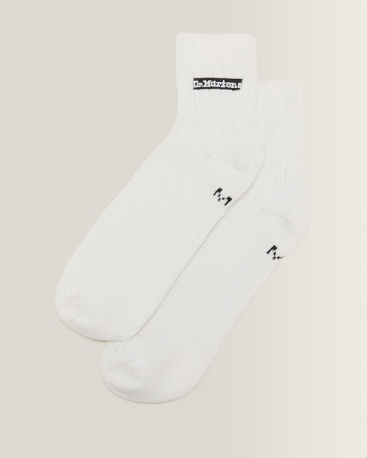 Short Athletic Logo Organic Cotton Blend Socks - White — Organic Cotton Blend