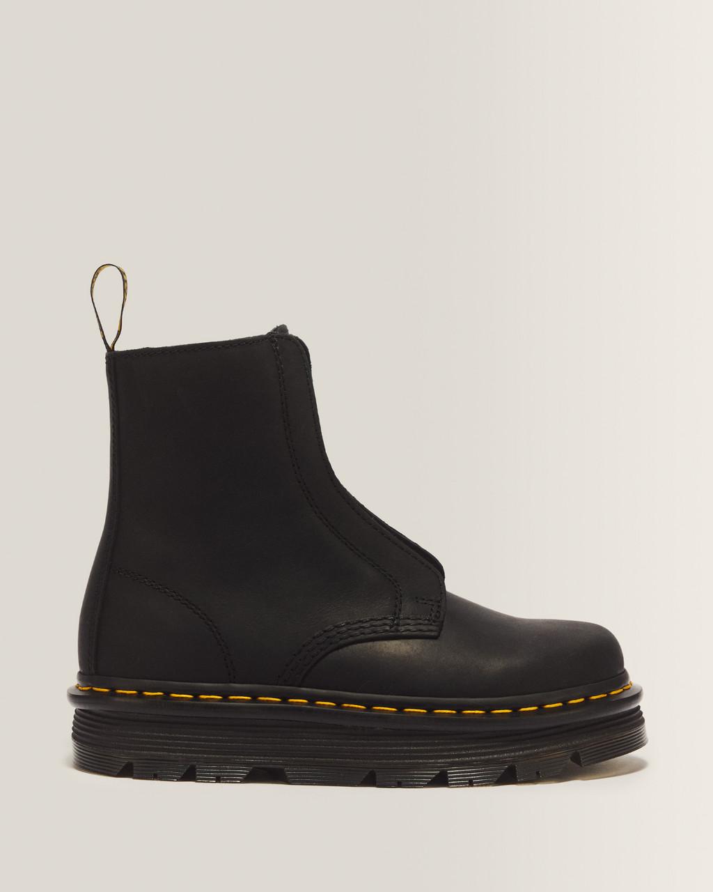 Zebzag Laceless Slip On Leather Boots - Black — Wyoming