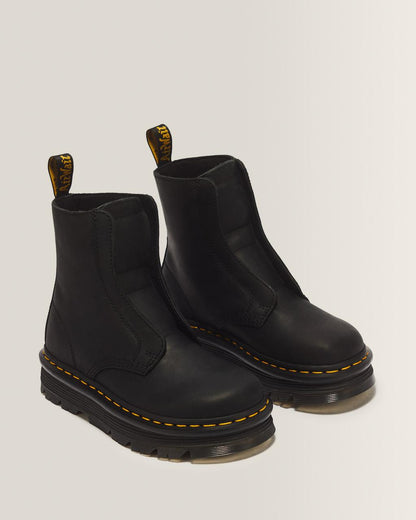 Zebzag Laceless Slip On Leather Boots - Black — Wyoming - image 5