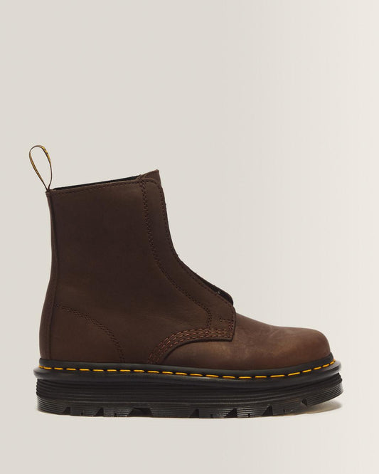 Zebzag Laceless Slip On Leather Boots - Dark Brown — Wyoming