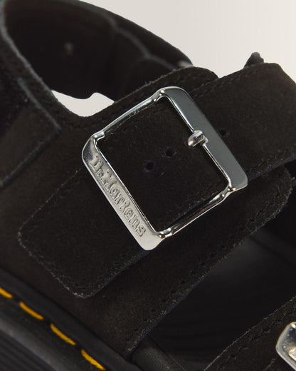 Zebzag Suede Platform Sandals - Black — E.H.Suede - image 3