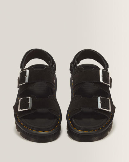 Zebzag Suede Platform Sandals - Black — E.H.Suede - image 4