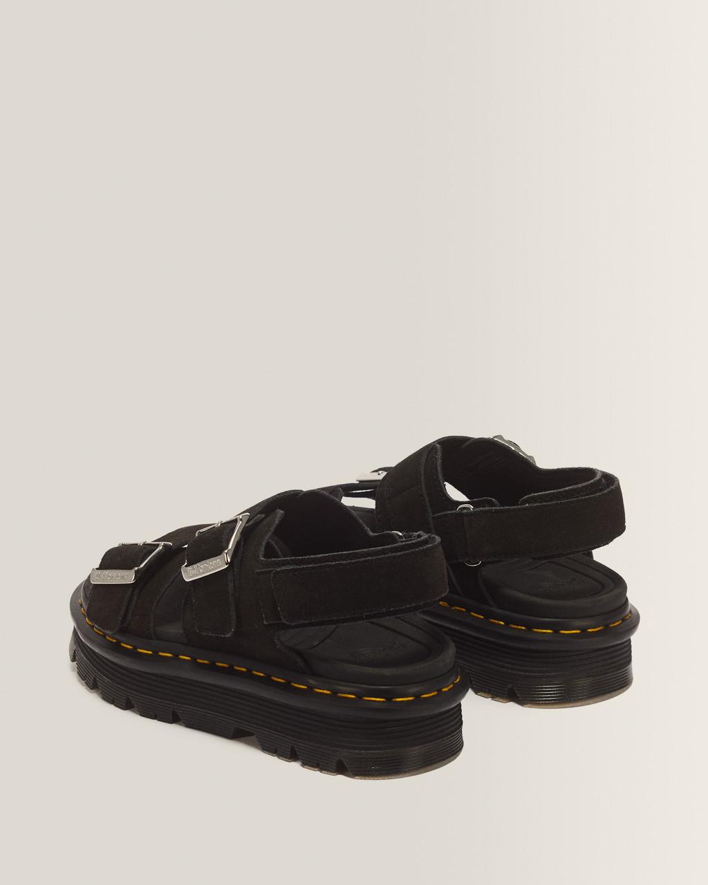 Zebzag Suede Platform Sandals - Black — E.H.Suede - image 6