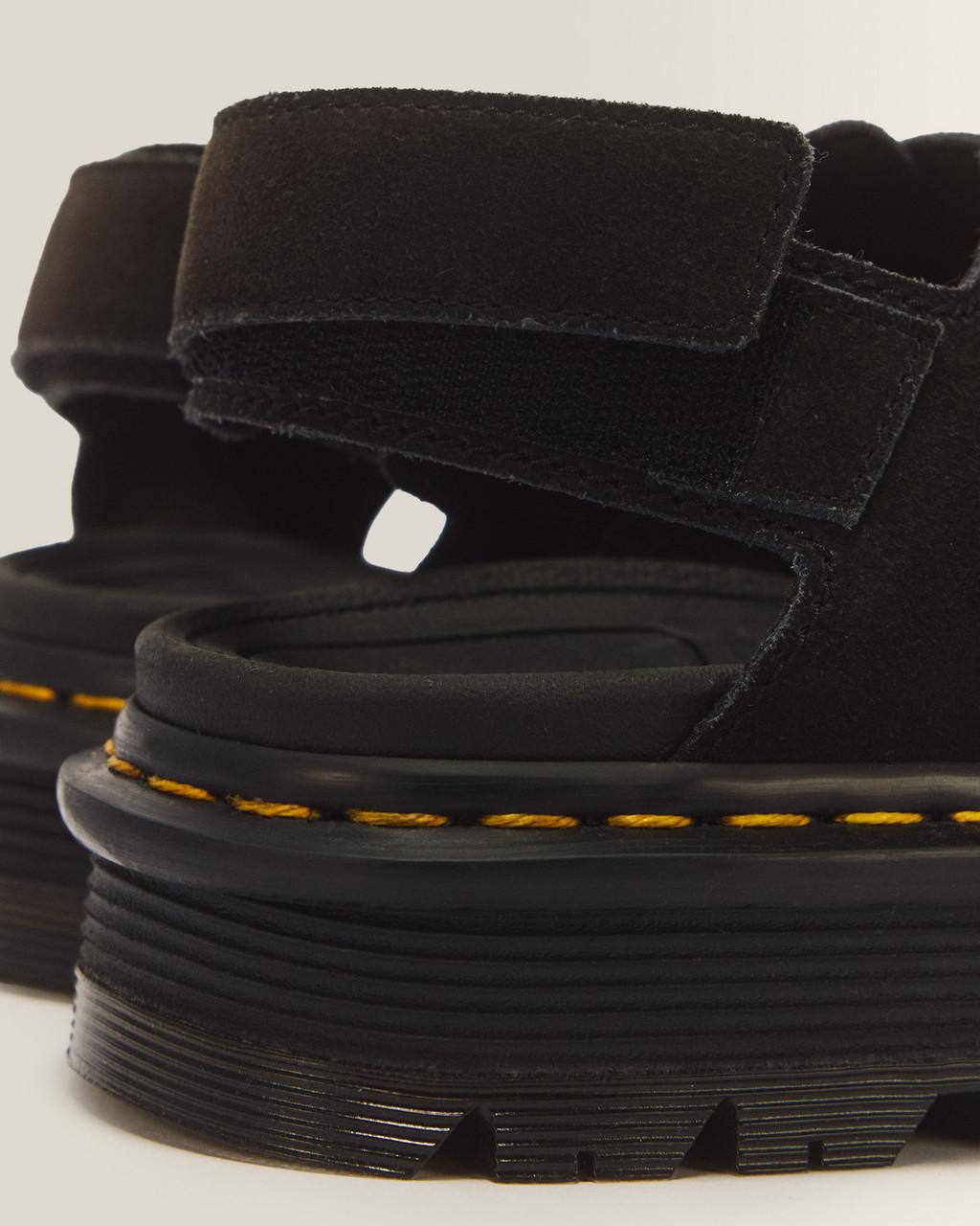 Zebzag Suede Platform Sandals - Black — E.H.Suede - image 8