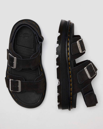 Zebzag Suede Platform Sandals - Black — E.H.Suede - image 10