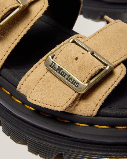 Zebzag Suede Platform Sandals - Savannah Tan — E.H.Suede - image 3