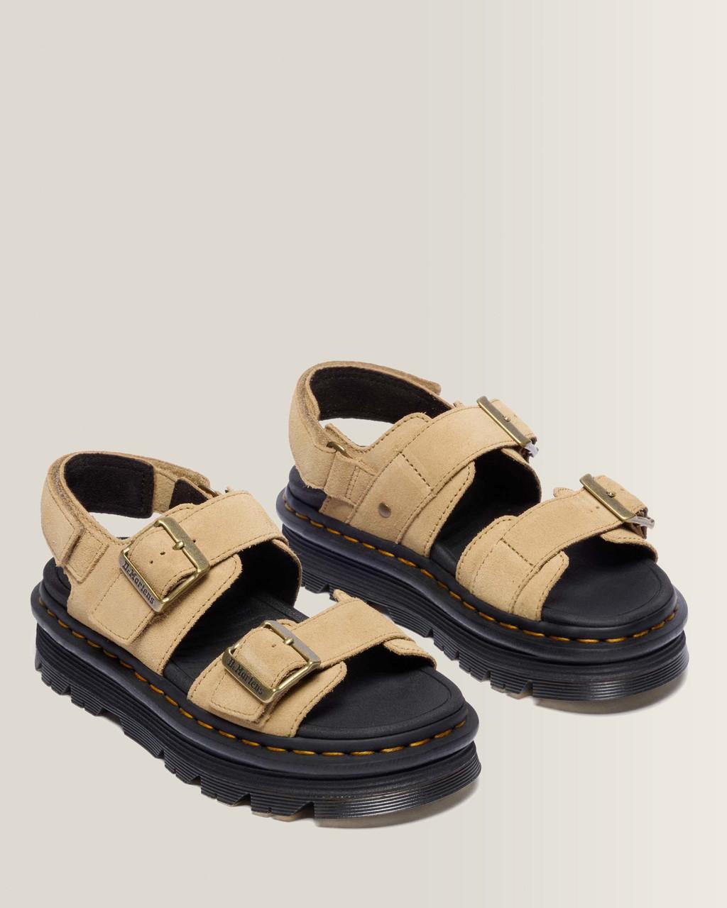 Zebzag Suede Platform Sandals - Savannah Tan — E.H.Suede - image 5