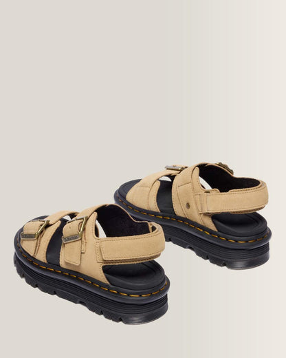 Zebzag Suede Platform Sandals - Savannah Tan — E.H.Suede - image 6