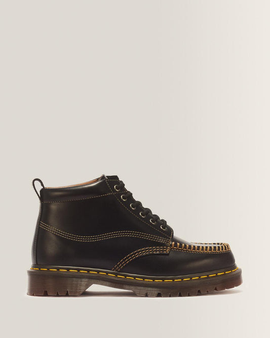 LOWELL CHUKKA MOC TOE LEATHER ANKLE BOOTS - Black — Orleans