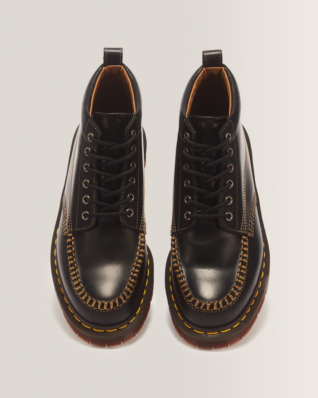 LOWELL CHUKKA MOC TOE LEATHER ANKLE BOOTS - Black — Orleans - image 4