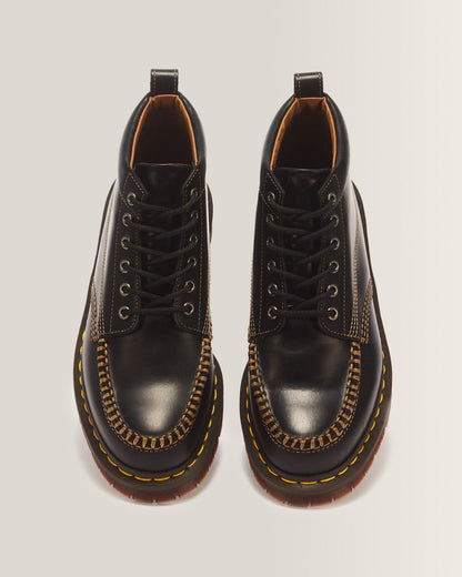 LOWELL CHUKKA MOC TOE LEATHER ANKLE BOOTS - Black — Orleans - image 4