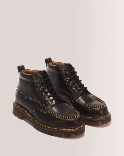 LOWELL CHUKKA MOC TOE LEATHER ANKLE BOOTS - Black — Orleans - image 5