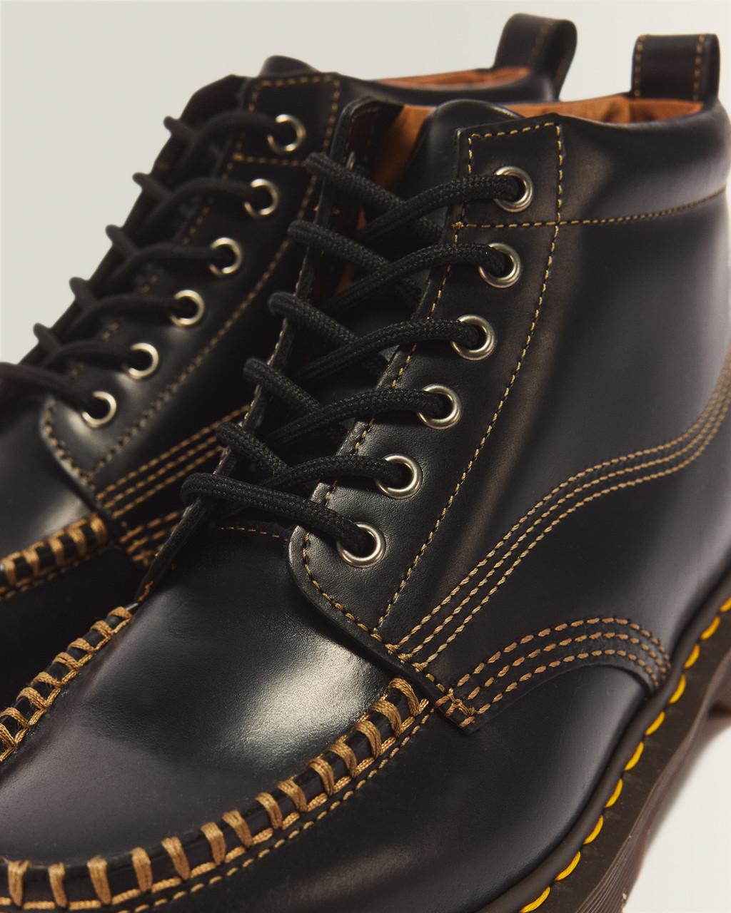 LOWELL CHUKKA MOC TOE LEATHER ANKLE BOOTS - Black — Orleans - image 8