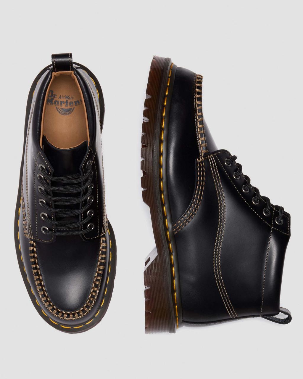 LOWELL CHUKKA MOC TOE LEATHER ANKLE BOOTS - Black — Orleans - image 9