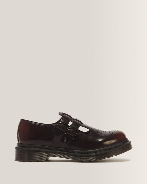 8065 Arcadia Rub Off Leather Mary Jane Shoes - Cherry Red Arcadia — Arcadia