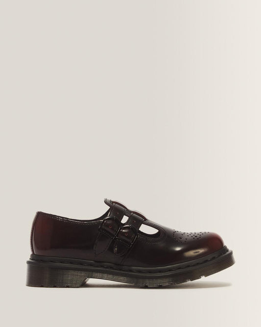 8065 Arcadia Rub Off Leather Mary Jane Shoes - Cherry Red Arcadia — Arcadia