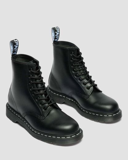 1460 White Stitch Smooth Leather Lace Up Boots - Black — Smooth Leather - image 4