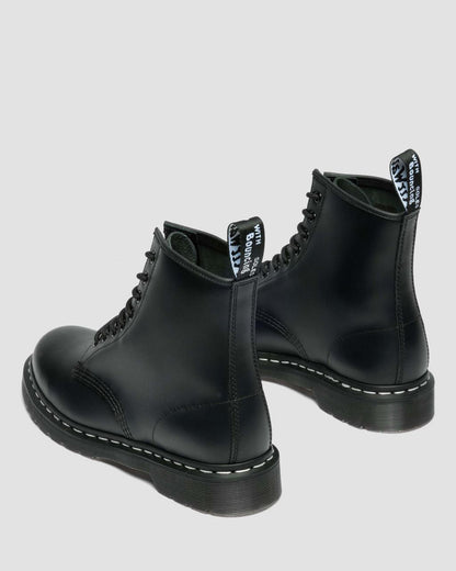 1460 White Stitch Smooth Leather Lace Up Boots - Black — Smooth Leather - image 5