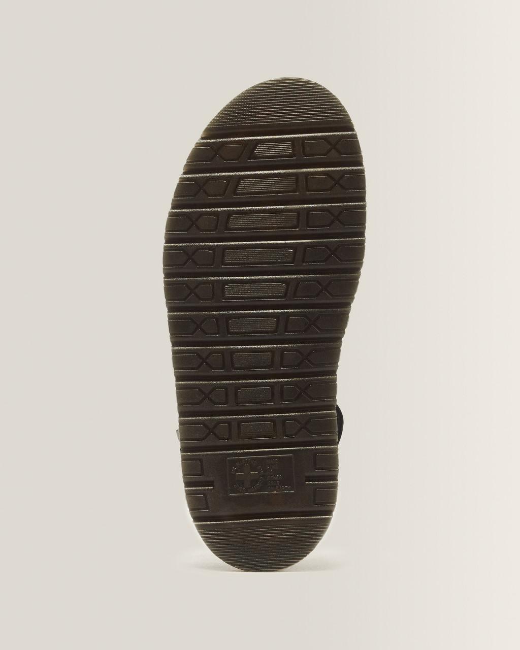 San Two Strap Leather Sandals - Black — Orleans - image 7