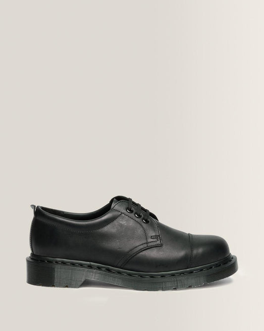 1461 MHL 3-Eye Leather Shoes - Black — Grained Oiled