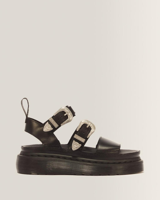 Gryphon Quad Leather Gladiator Platform Sandals - BLACK ATLAS — Atlas