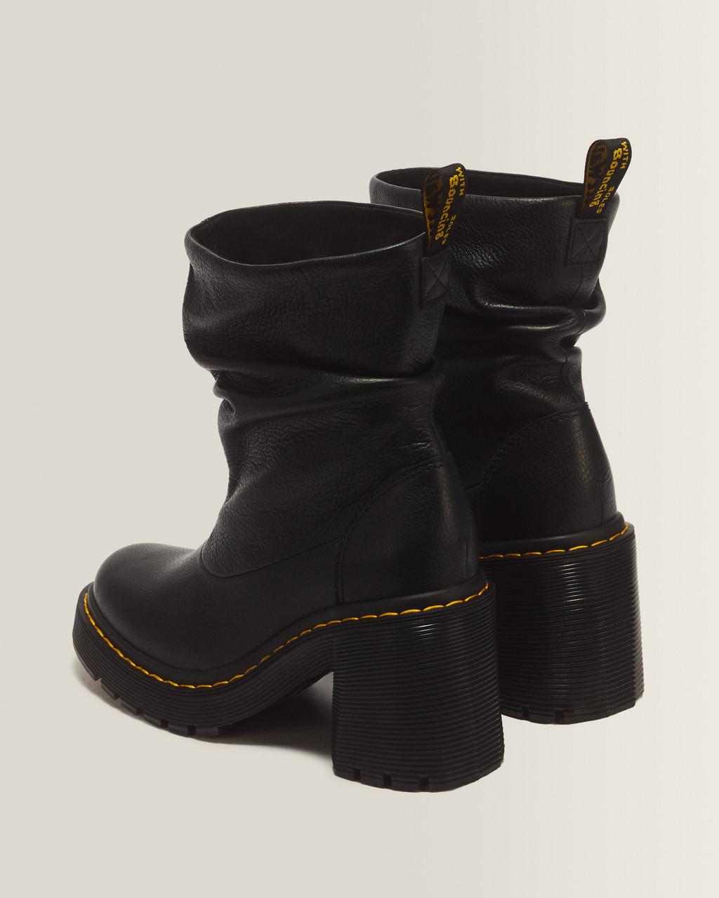 Kasey Lo Virginia Leather Heeled Boots - Black — Virginia - image 6