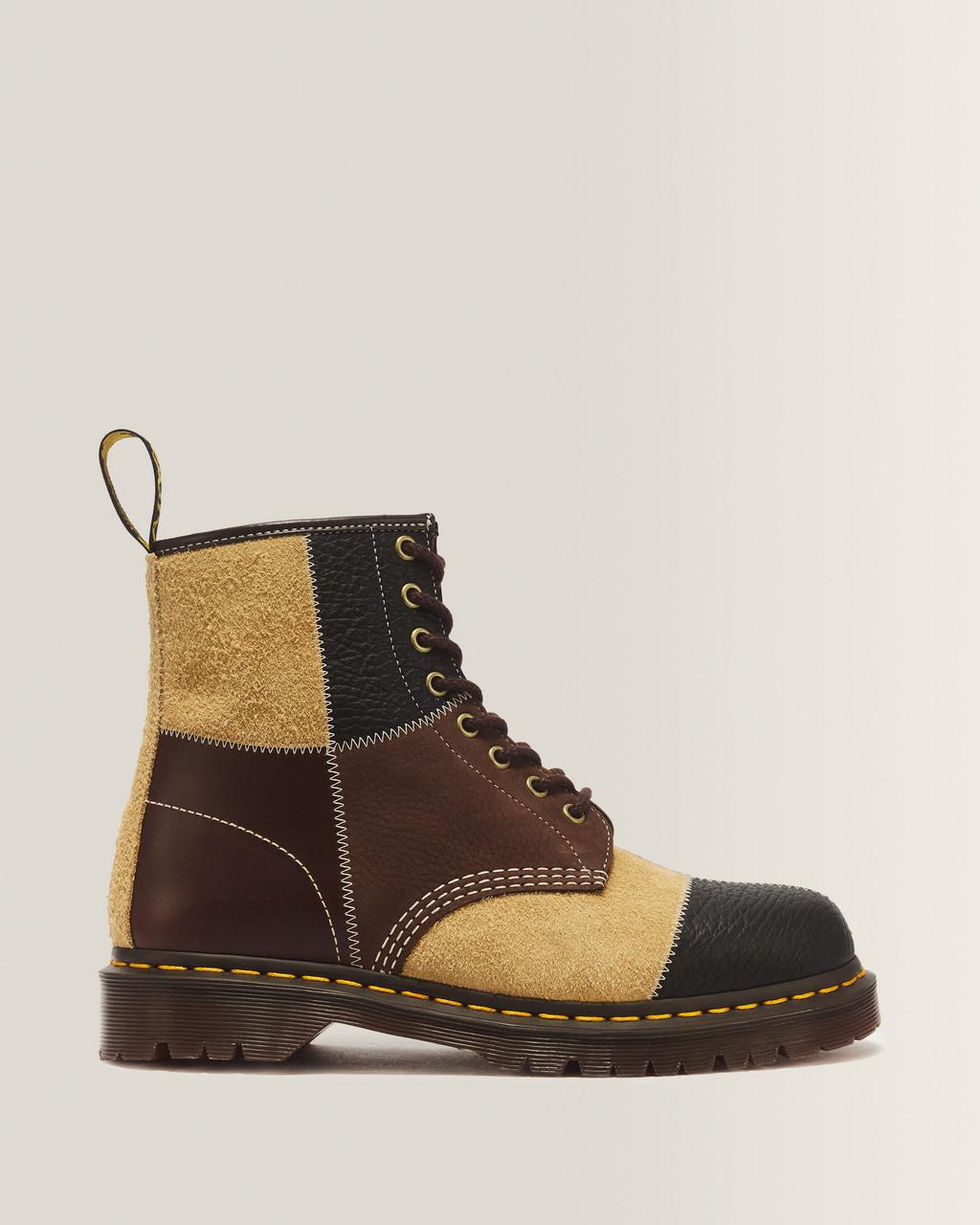 1460 Patchwork 8 Eye Leather & Nubuck Lace Up Boots - Default