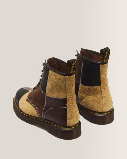 1460 Patchwork 8 Eye Leather & Nubuck Lace Up Boots - Default - image 6