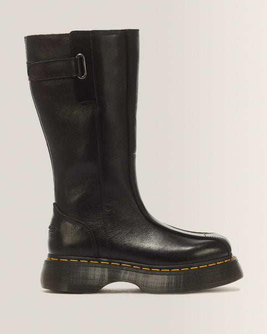 Buzz Hi Gloss Leather Boots - Black — Milled Gloss