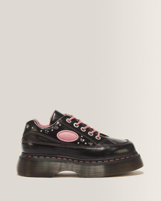 Buzz 5 Eye HS Milled Gloss Leather Shoes - BLACK — Milled Gloss