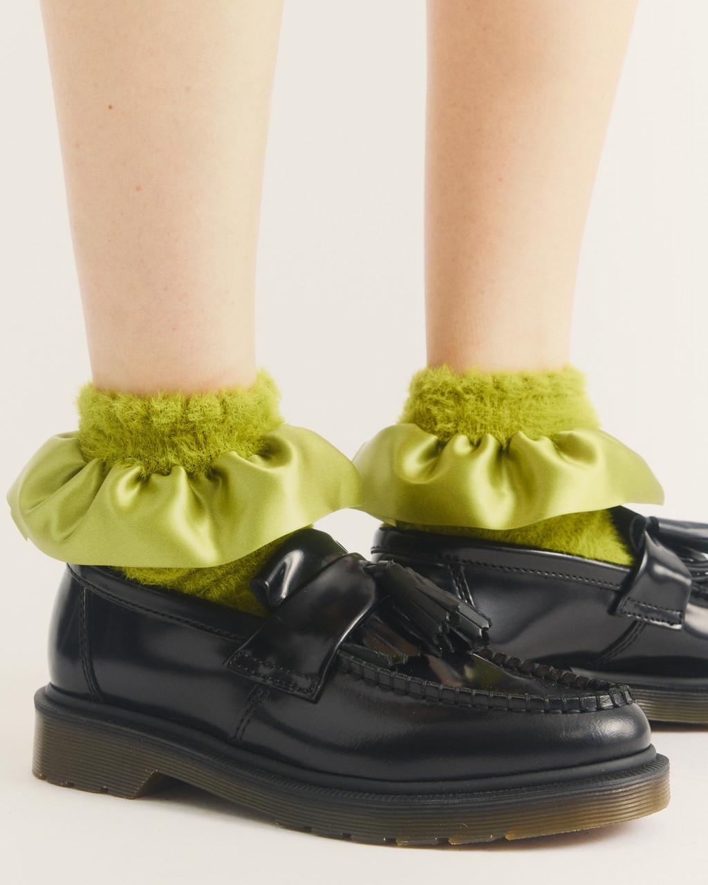 Satin Frill Fluffy Socks - Poly - image 2