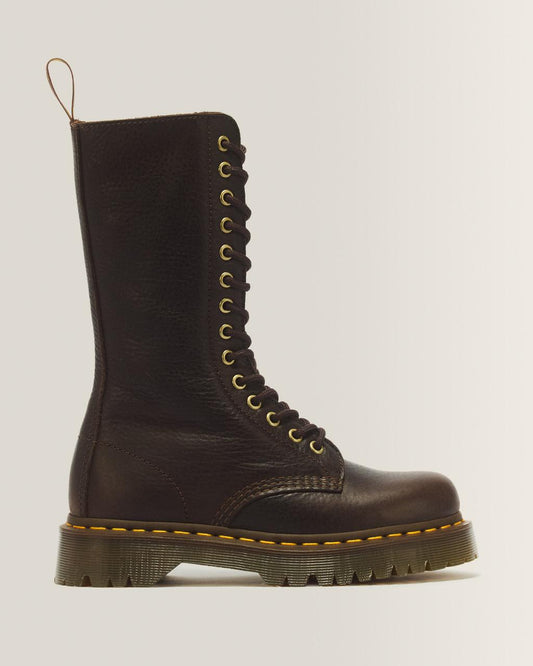 1B99 Bex 14 Eye Ambassador Leather Lace Up Boots - DARK BROWN — Ambassador