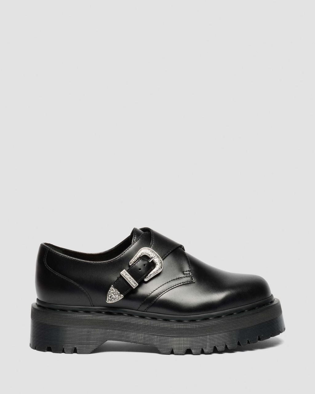 Retro Monk Quad Tumble Leather Strap Shoes - Mid Grey+Dusty Rose — Atlas - image 6