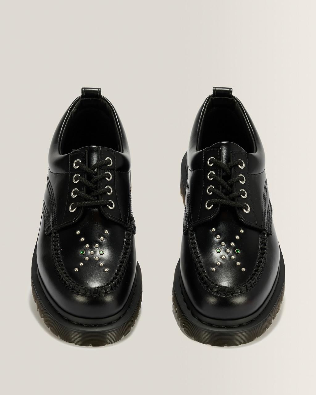 Lowell Stud Analine Leather Moc Toe Shoes - Black — Analine - image 4