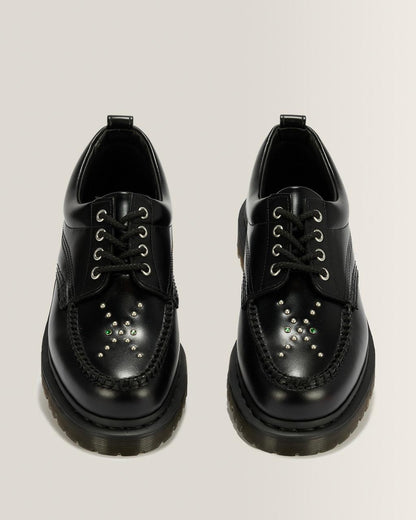 Lowell Stud Analine Leather Moc Toe Shoes - Black — Analine - image 4