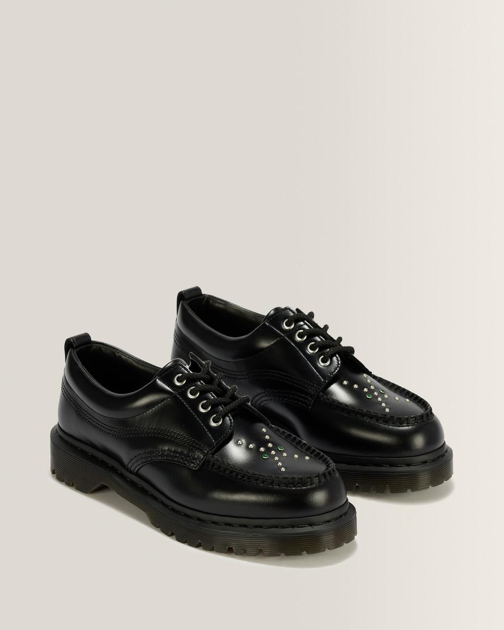 Lowell Stud Analine Leather Moc Toe Shoes - Black — Analine - image 5