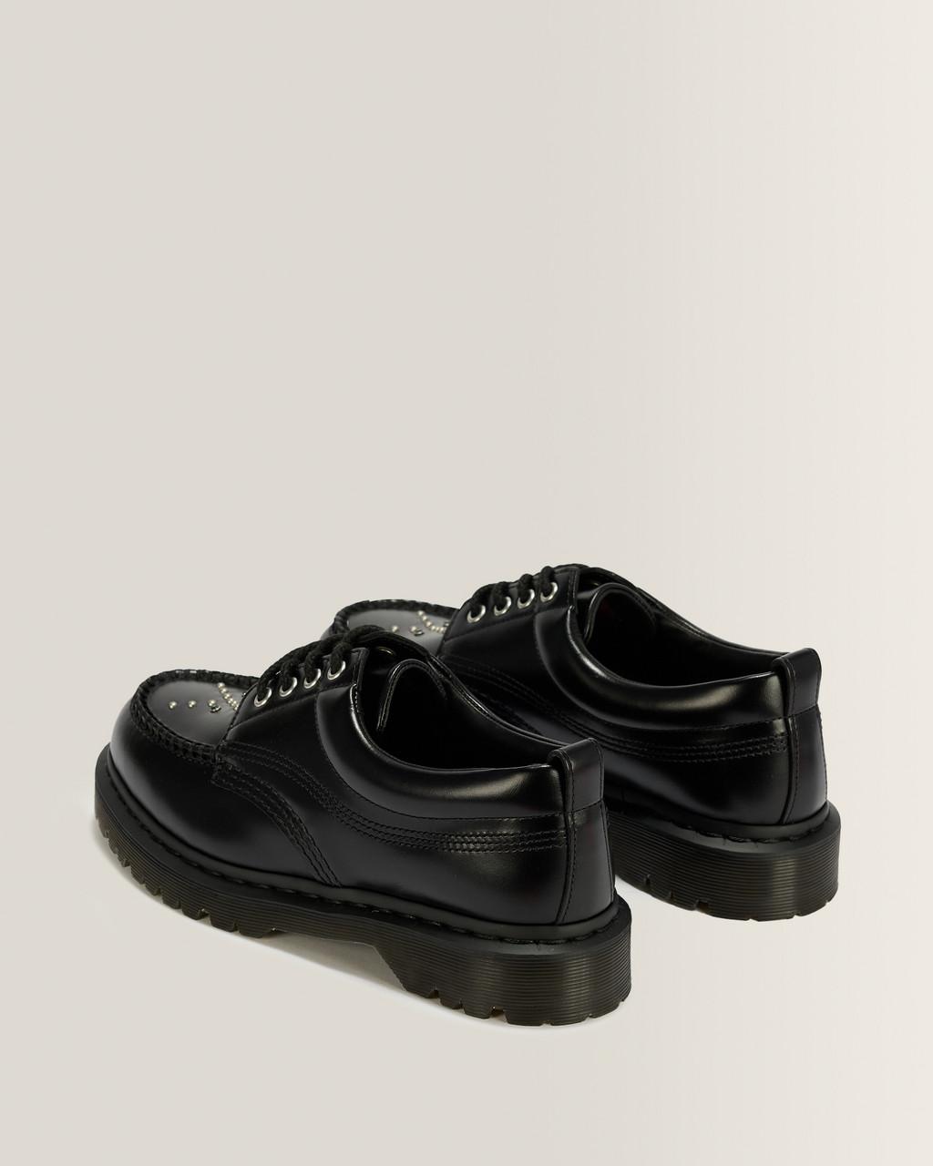 Lowell Stud Analine Leather Moc Toe Shoes - Black — Analine - image 6