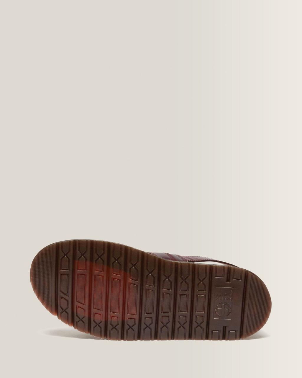 San Two Strap Leather Sandals - CHERRY RED — Orleans - image 7
