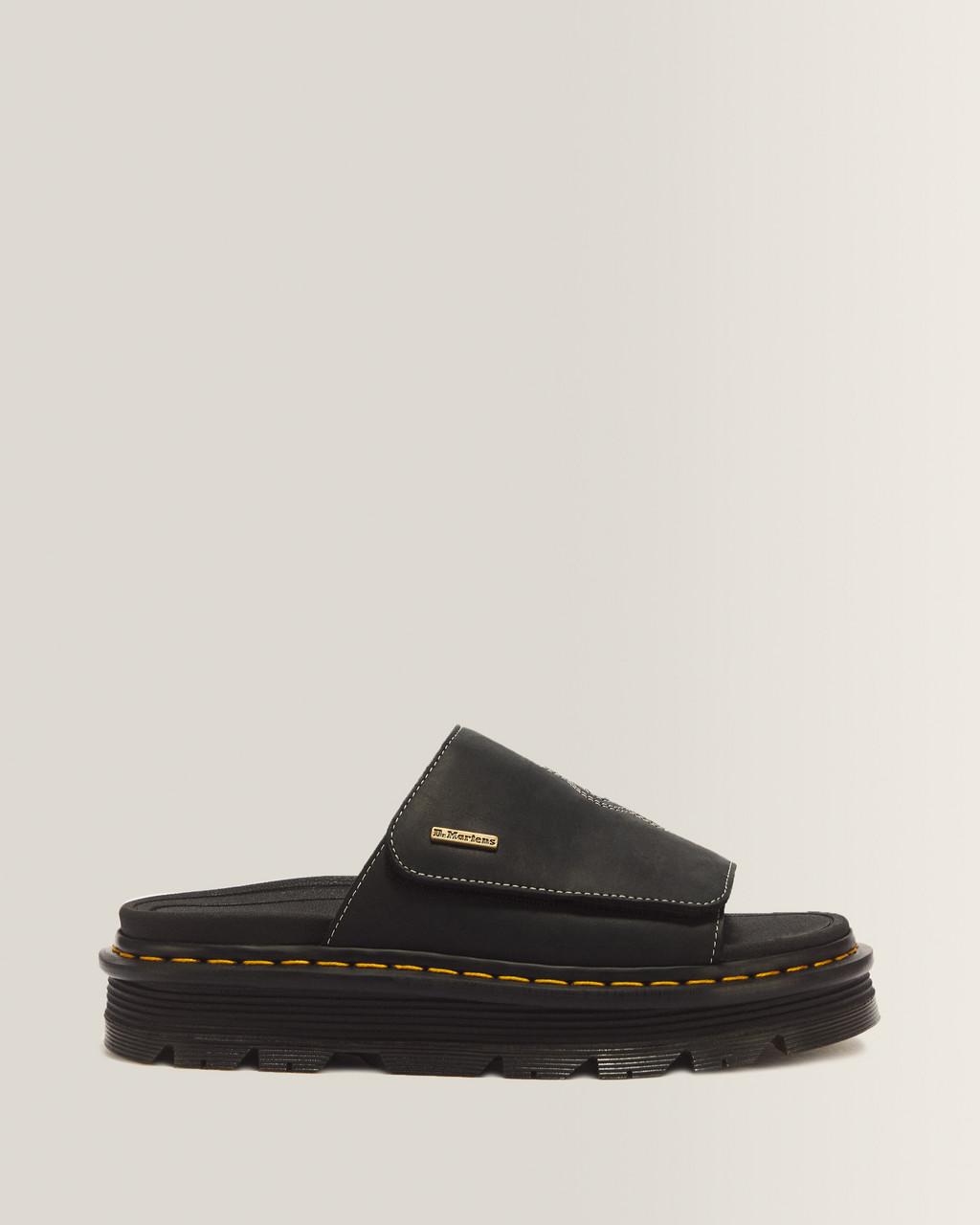 Zebzag Wyoming Leather Slides - Black — Wyoming