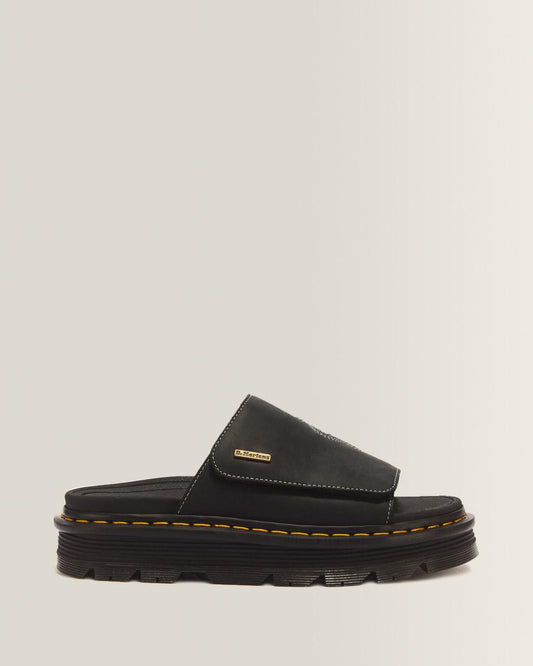 Zebzag Wyoming Leather Slides - Black — Wyoming